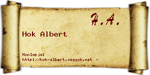 Hok Albert névjegykártya