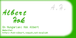 albert hok business card